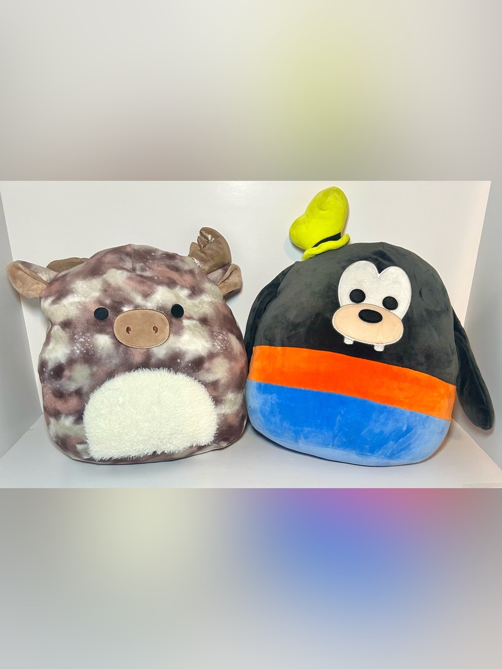 Large Original Kelly Toy Squishmallows X2 Greggor Moose + Disney Goofy Plush